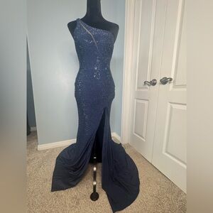 Jovani NWT Beaded One Shoulder Prom Evening Gown Size 0 2